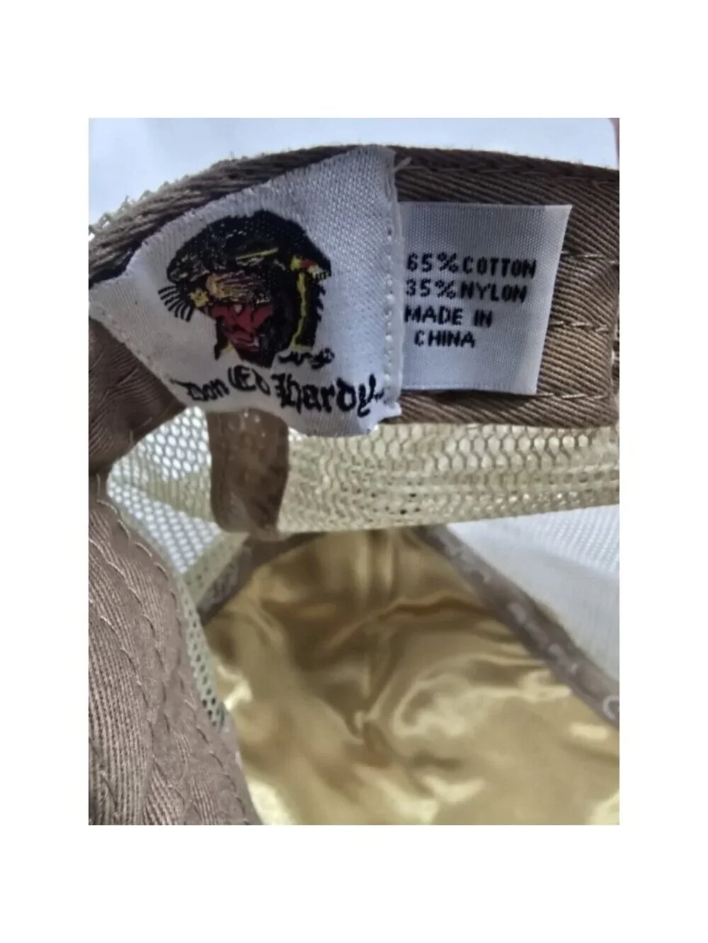 ED HARDY Snapback Trucker Hat Gold Glitter Skull Mesh Cap- Y2K STYLE- Unisex